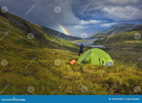 Camping in the nature. stock photo. Image of exploring - 126432004