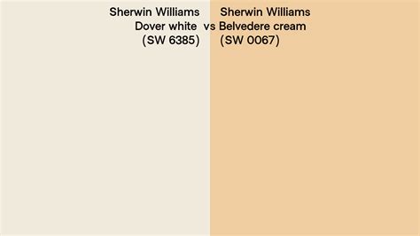 Sherwin Williams Dover White Vs Belvedere Cream Side By Side Comparison