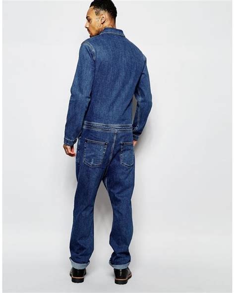 Asos Boiler Suit In Denim Mid Blue In Blue For Men Midblue Lyst