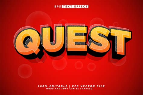 Premium Vector Quest 3d Editable Text Style Effect Vector