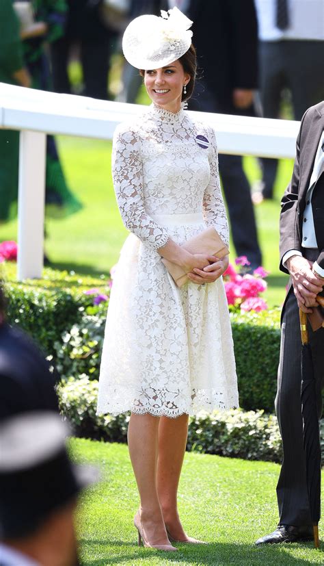 Kate Middleton Wears White Lace Alexander McQueen at Royal Ascot