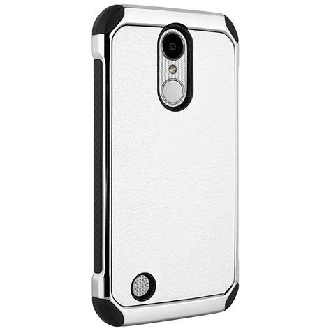 For Lg Aristo Lv Ms Leather Chrome Hybrid Premium Armor Phone