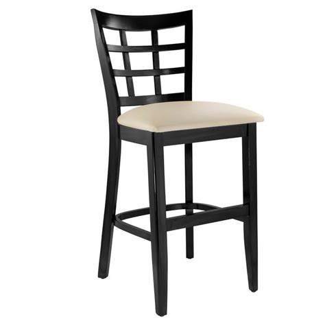 BEECHWOOD Lattice Back Solid Wood Counter Stool No Yes Black Mahogany