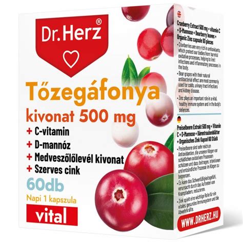 DR Herz Tõzegáfonya kivonat 500 mg 60 db kapszula Netmedical hu