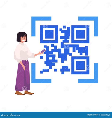 QR Code Scanning Online Payments Technology Flat Vector Illustration