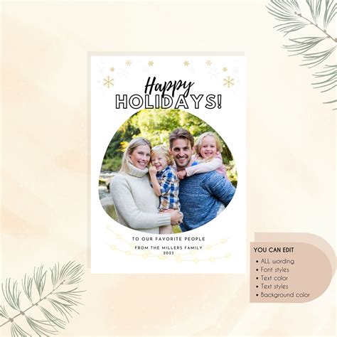 Family Holidays Cards, Family Photos, Family Greeting Cards, Templates, Editable, Printable ...