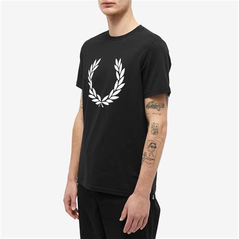 Fred Perry Laurel Wreath Print T Shirt Black End Gb