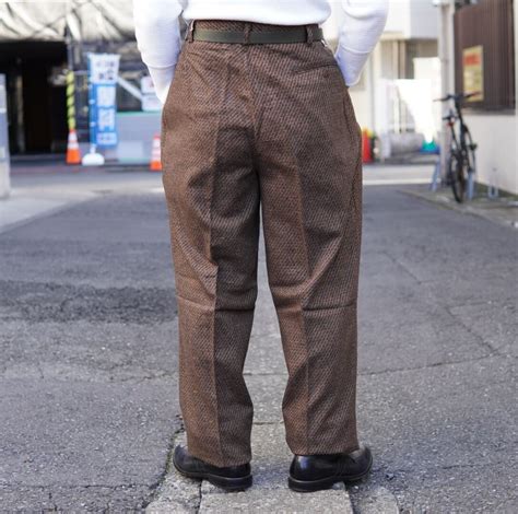 80 90s Phiz Dead Stock Made In Portugal Kersey×nep Fabric Slacks