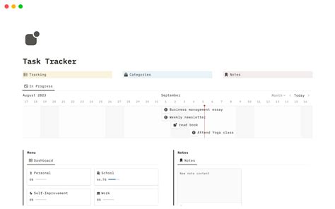 Task Tracker Notion Template