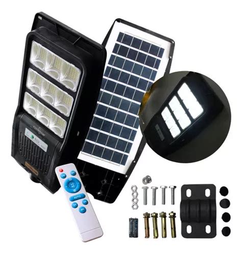 Suburbana Led 100w 10000lm Con Control Remoto Y Panel Solar Color Negro