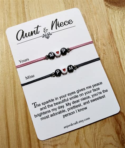 Aunt Niece Bracelet T For Aunt T For Niece Aunt Niece Etsy