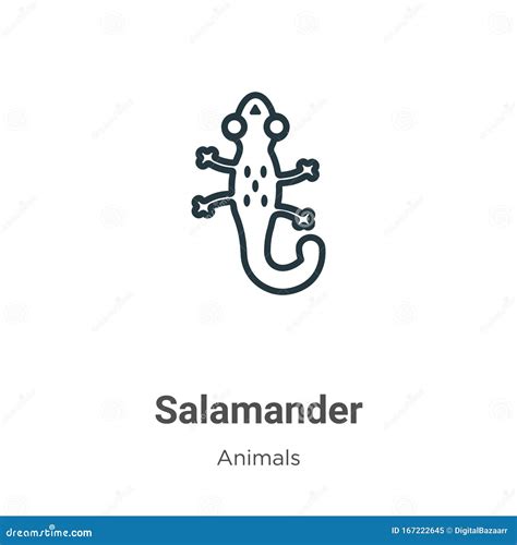 Salamander Outline Vector Icon Thin Line Black Salamander Icon Flat Vector Simple Element