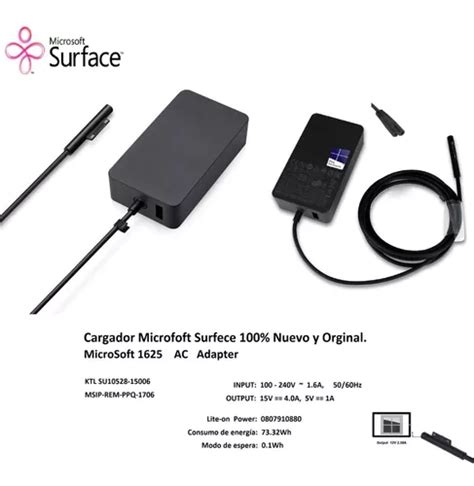 Cargador Original Microsoft Surface 1625 706 47 65w Nuevo Envío gratis