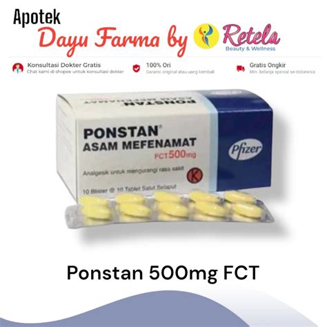 Jual Ponstan 500mg FCT 1 Blister 10 Tab Obat Sakit Gigi Shopee