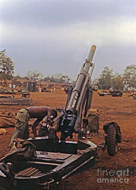 M102 105mm Light Towed Howitzer 2 9th Arty At Lz Oasis R Vietnam 1969