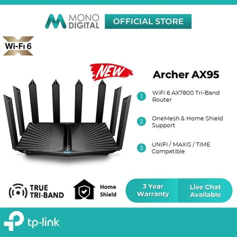 TP Link Archer AX95 AX7800 Tri Band 8 Stream Wireless High Performance