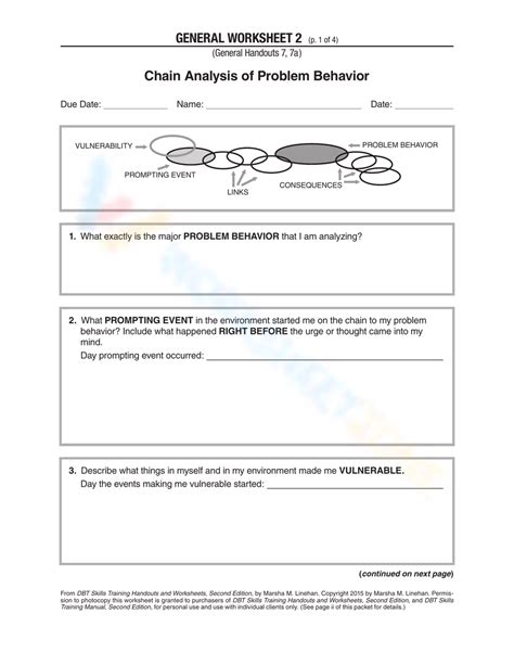 Chain Analysis Of Problem Behavior Worksheet