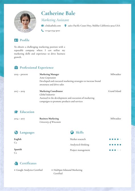 Resume Template – Pool · Classic resume template with border by FlowCV