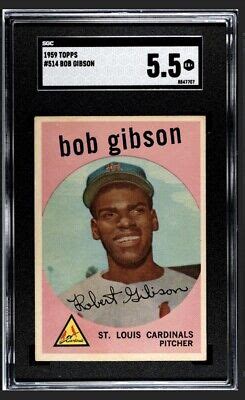 1959 Topps Bob Gibson ROOKIE CARD 514 SGC 5 5 EX St Louis Cardinals