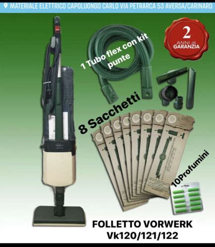 ASPIRAPOLVERE FOLLETTO VORWERK VK120 Vk121 Vk122 CON GARANZIA TUBO ED