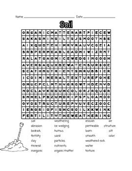 Soil Word Search By Learning Is Lots Of Fun TPT