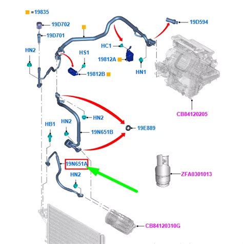 Ford Focus Mk C Sistema Tubo A C Assy Av N Fd Nuovo