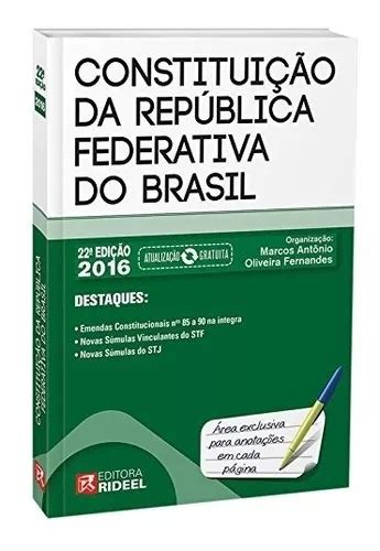 Livro Constitui O Da Rep Blica Federativa Do Brasil Mercadolivre