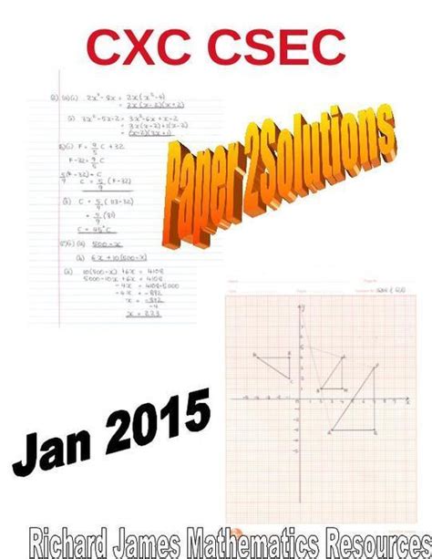 Mathematics Cxc Csec Jan 2015 Paper 2 Solutions By Richard James Hot Sex Picture