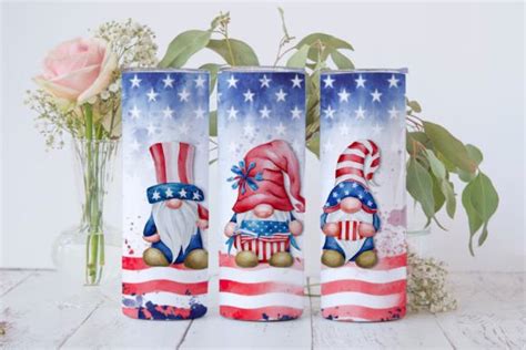 Patriotic Gnomes Oz Skinny Tumbler Graphic By Pizzom Creative Fabrica