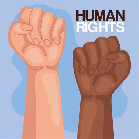 Human Rights With Fists Up Vector Design 2495493 Vector Art At Vecteezy