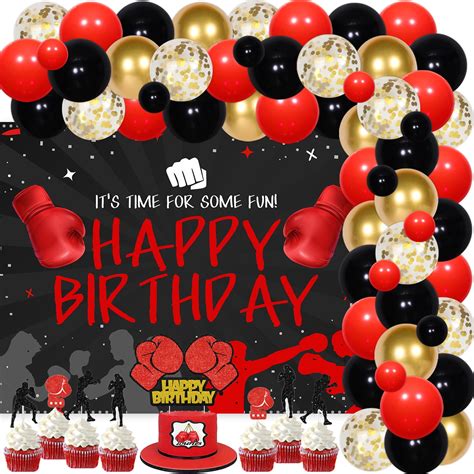 Boxing Themed Birthday Party Decorations Boxing Match Red And Black