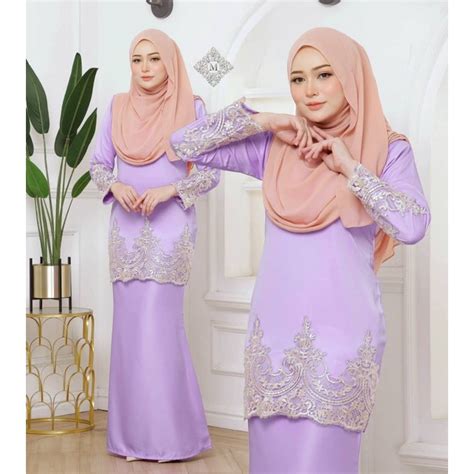 Baju Kurung Moden Lace New Clalissa Baju Raya Nikah Tunang Plus Size