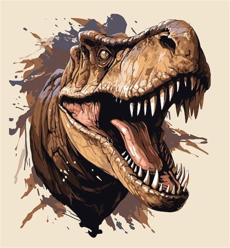 Premium Vector | Jurassic world tyrannosaurus rex dinosaur portrait in ...