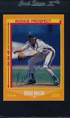 1988 Score 639 Keith Miller Mets Signed Auto 30688 EBay