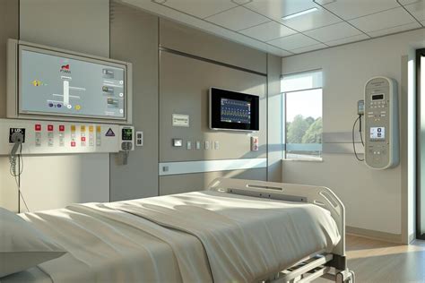 Premium Photo | A hospital room featuring a bed and a monitor for ...