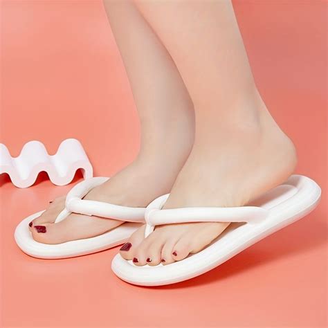 Solid Color Minimalist Flip Flops Slip On Non Slip Casual Soft Sole