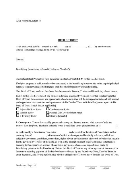 Virginia Deed Of Trust And Promissory Note Forms