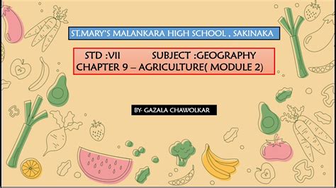 Standard Vii Subject Geography Topic Agriculture Module