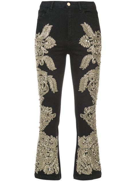 Amen Denim Sequin Embellished Jeans In Black Lyst