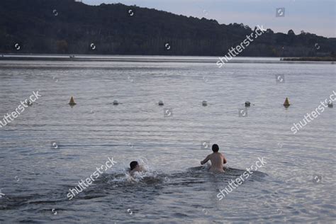 Participants Winter Solstice Nude Charity Swim Editorial Stock Photo