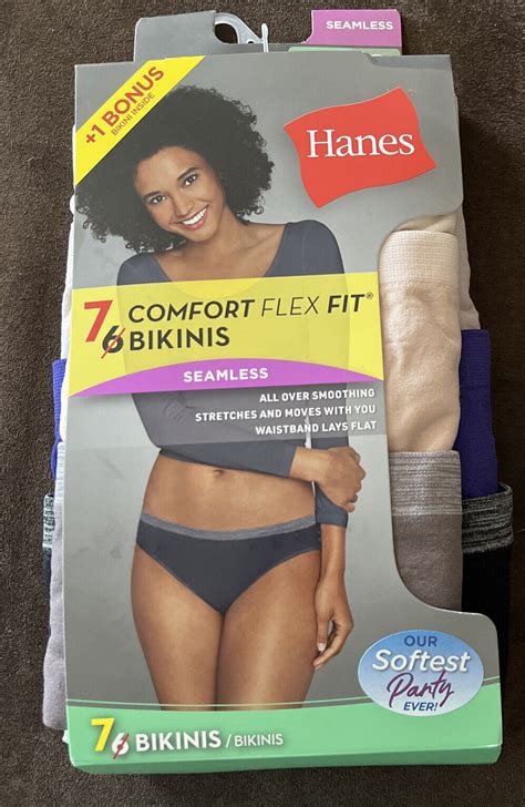 Hanes Womens Comfort Flex Fit Seamless 7 Pack Bikini Underwear Small