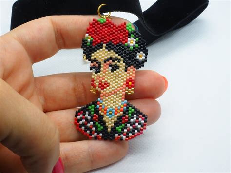 Miyuki Frida Kahlo Necklace Etsy In Bead Jewellery Diy