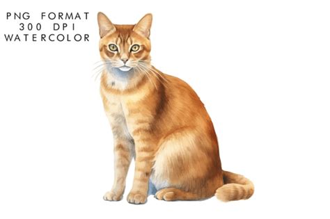 Watercolor Abyssinian Cat Clipart Graphic By Watercolorbykr Creative