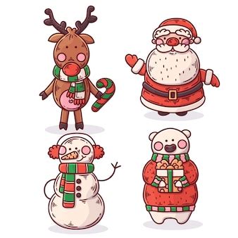 Free Vector | Hand drawn christmas characters