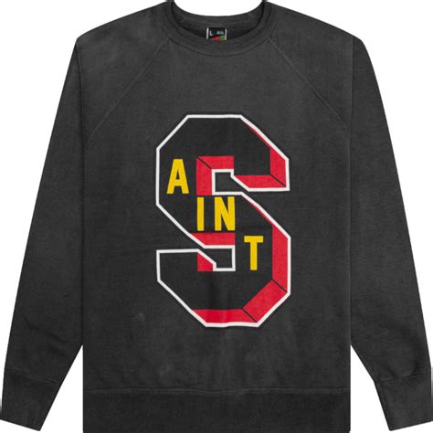 Saint Mxxxxxx X Denim Tears Black S Logo Sweatshirt Inc Style