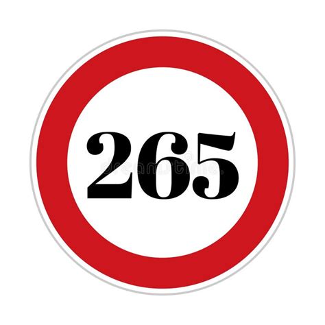 265 Kmph Or Mph Speed Limit Sign Icon Road Side Speed Indicator Safety