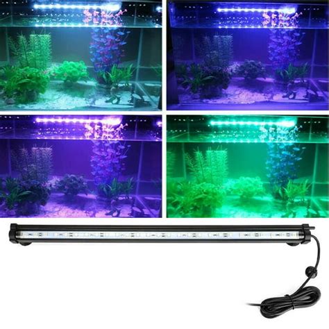 12" Aquarium Light with Air Bubble Hole RGB LED Fish Tank Light with 16 ...