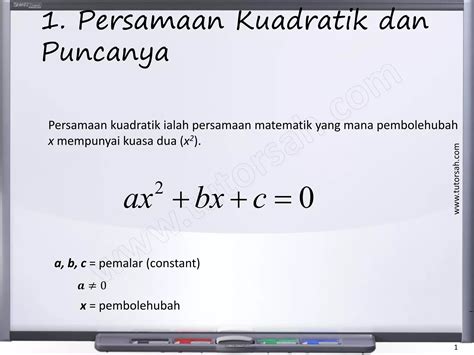 Matematik Tambahan Tingkatan 4 Persamaan Kuadratik Add Math Form 4