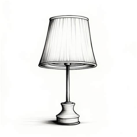 Premium AI Image | Realistic Pencil Sketch Of Lamp On White Background