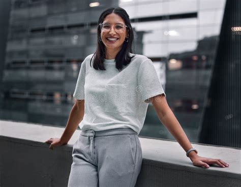 Balcony Portrait And Smile Of Designer Woman At Office Outdoor In City